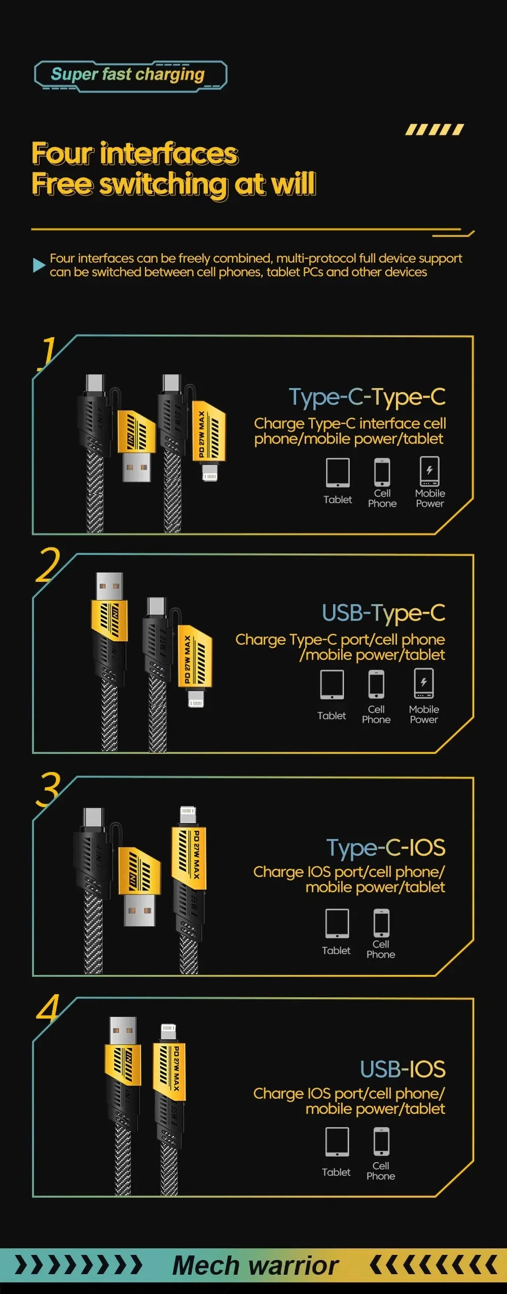 4 in 1 Fast Charging Cable